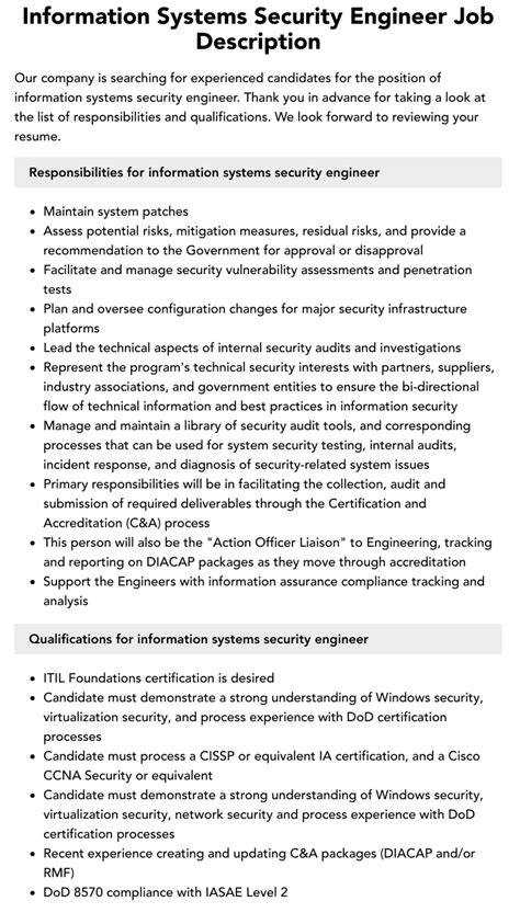Dodea jobs.  Apply to Information Systems Security Engineer, Board Certified...