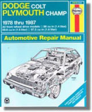 Dodge coltplymouth champ owners workshop manual. - Drills and drill presses the tool information you need at your fingertips missing shop manual.