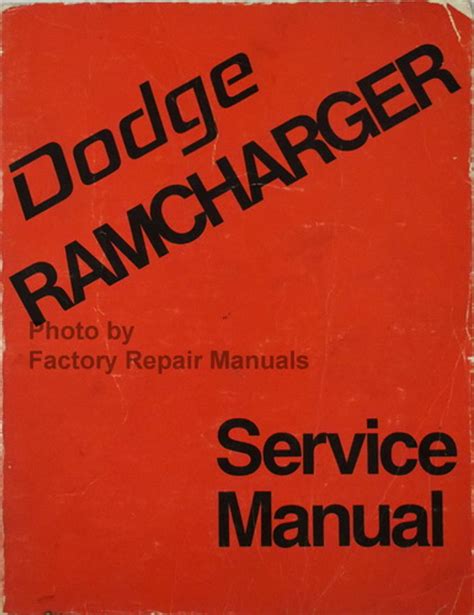 Dodge ramcharger factory service repair manual. - Standard 90 1 2010 users manual dual units.