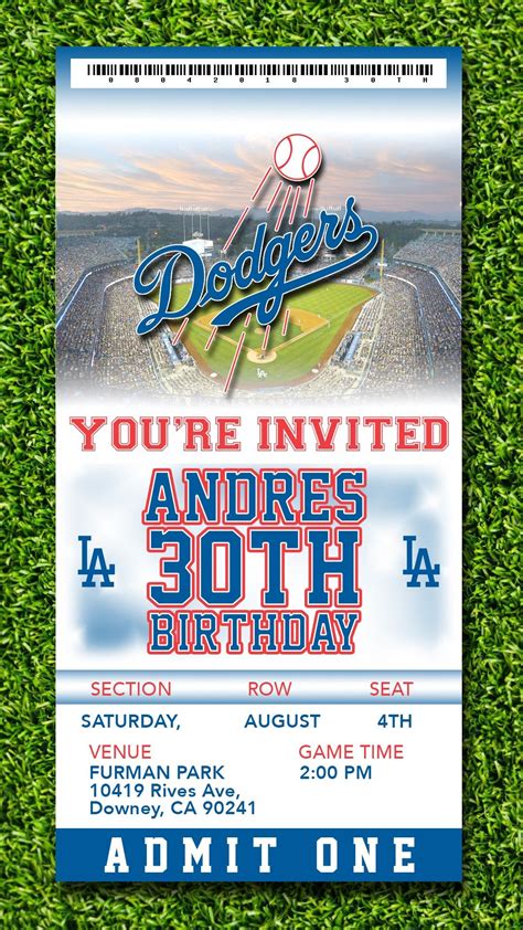 Dodgers Invitation Template Free