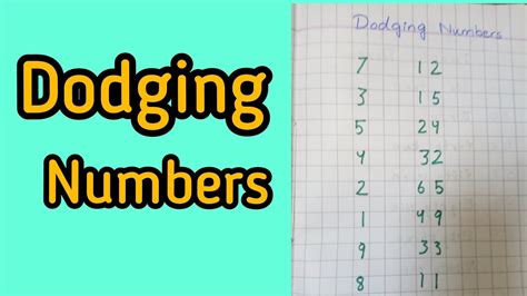 Dodging Numbers For Nursery