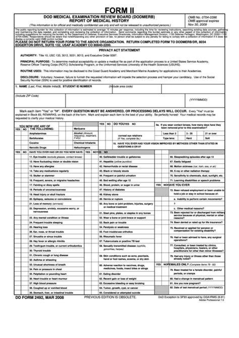 Title: DD Form 2351, DoDMERB Report of Medical