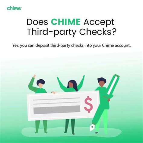 Does chime accept third party checks. The SpotMe limit will be displayed within the Chime mobile app and is subject to change at any time, at Chime's sole discretion. Although Chime does not charge any overdraft fees for SpotMe, there may be out-of-network or third-party fees associated with ATM transactions. SpotMe Debit Terms and Conditions and SpotMe on Credit Terms and ... 
