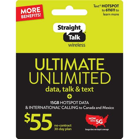 Upgrade to the &dollar;55 Plan and get ready to enjoy. You are the hotspot! A Quick Note. Cards available at Walmart may not mention the 10GB Hotspot. But don't worry ‑ the new benefits will apply! ... we reserve the right to review your account for usage in violation of Straight Talk's terms and conditions. †Actual availability, coverage ...