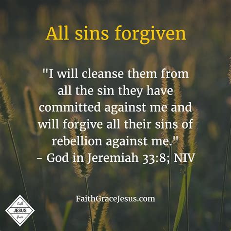 Does god forgive all sins. Learn what the Bible says about God's forgiveness of sins, including murder, addiction, suicide and more. Find out how to repent and be forgiven by God through Jesus Christ. 