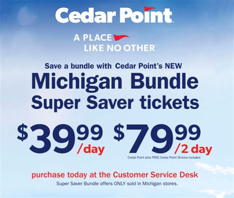 Every year Meijer Cedar Point tickets are offered at a discou
