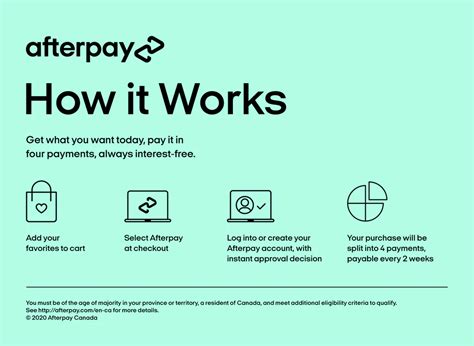 However, if you pay later than the expiration date, there will be an incurred fee of $7~$8/week. With AfterPay, there are quite a few requirements that you can note. Users must be over 18 years old and be authorized holders of a debit or credit card. 25% of the total invoice must be paid at the time of purchase.. 