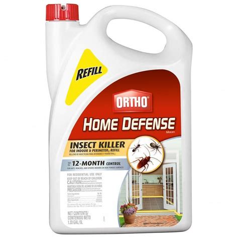 Ortho® Home Defense® Insect Killer for Indoor & Perimeter2 is long-lasting, delivering up to 12 months of protection for ants, roaches, spiders on non-porous surfaces. Protecting your perimeter against pests is a snap with the ergonomically-designed Comfort Wand® applicator that features multiple spray settings and a one-touch continuous ...