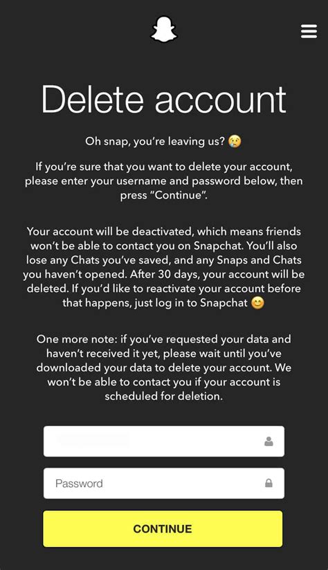 Does snapchat delete accounts.  However, anecdotal evidence and user test...