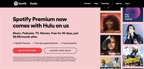Does spotify premium come with hulu. 11 Apr 2018 ... Spotify and Hulu ... includes Spotify Premium and traditional Hulu with ads. ... Existing Spotify Premium customers can do a three-month trial of ... 