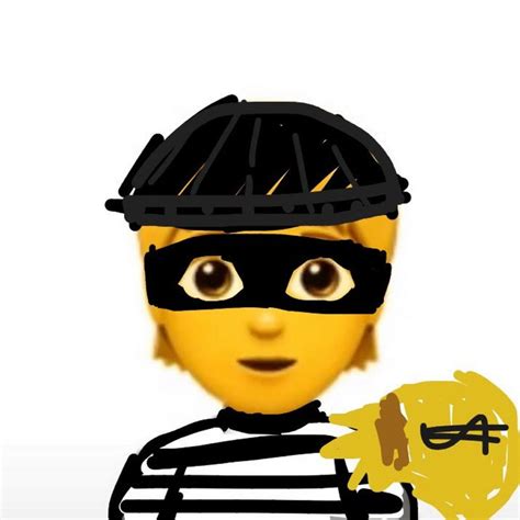  This Emoji featured a man wearing a black and white striped shirt and a beanie also wearing a black mask and holding a bag of cash in his hand. The “Robber Emoji” 👤💰💵💴💶💷 depicts a character wearing a black mask and a striped shirt, commonly associated with the stereotypical image of a thief or robber. This emoji is often ... 