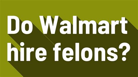 Does walmart hire felons. It depends. Walmart – like K-Mart/Sears, Target, and other retailers – may not consider felons with sexual, theft, or violence-related offenses. So, if you’re a felon charged with any of these crimes, you may not stand a chance with Walmart. However, the chances of landing a job at Walmart are largely dependent on your drug test and ... 