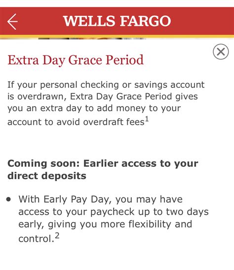 Apr 19, 2024 · Wells Fargo offers Early Pay Day standard with direct deposit. With Early Pay Day, Wells Fargo may make your direct deposit funds available to you up to two days early. The exact timing of your .... 