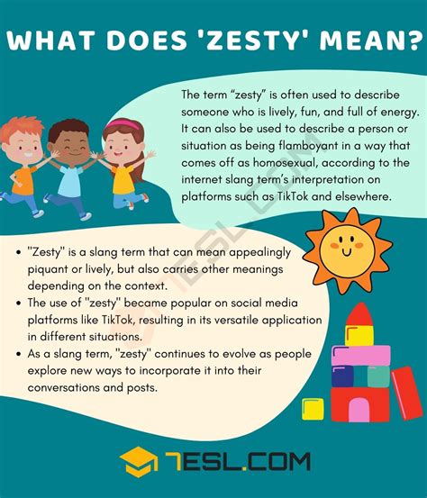 Google says…zesty: having a strong, pleasant, and somewhat spicy flavour. Having zest. Zesty means a strong clean smell. Full of flavor! Flamboyant. In my generation of TikTok, it quite literally means when a guy acts girly or gay. Thats it.. 