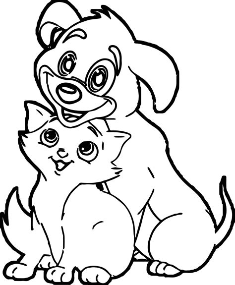 Dog Cat Coloring Pages