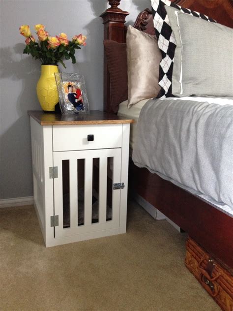 Dog Crate Nightstand With Drawer