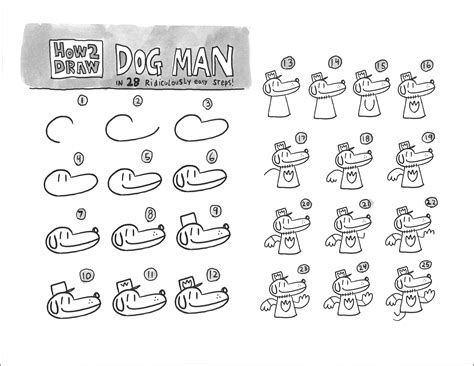Dog Man Drawings Step By Step at Drawing Tutorials