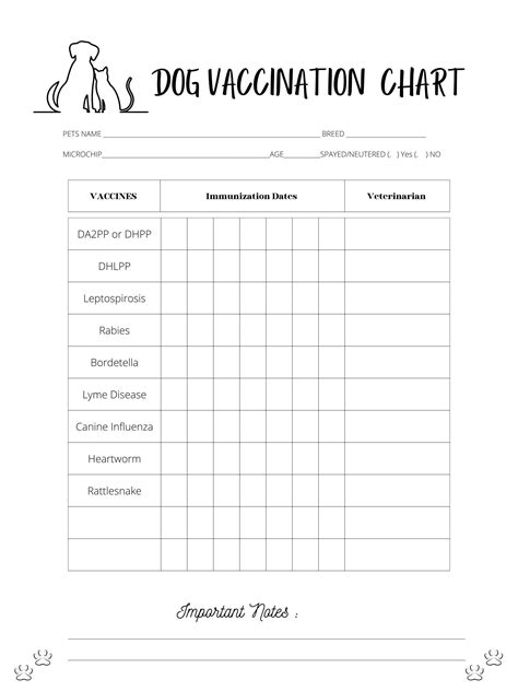 Dog Vaccination Schedule Examples and Forms