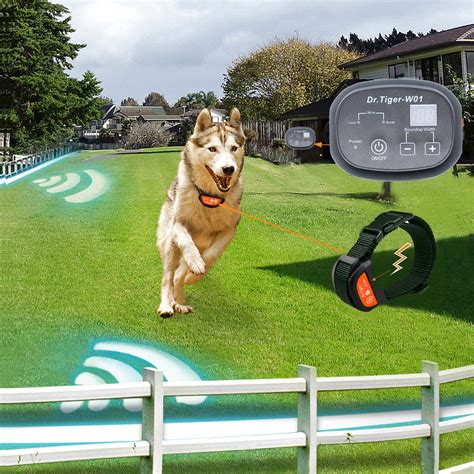 Dog electric fence. The PetSafe® Stay & Play® Wireless Fence for Stubborn Dogs will reliably keep your stubborn dog safe in his yard without having to bury any wires or build a traditional fence. This wireless fence creates a circular boundary around your yard that adjusts to fit up to 3/4-acre. Setup only takes 1-2 hours – just plug the transmitter into an ... 