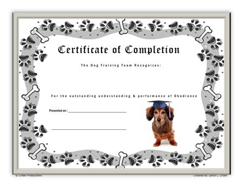 Dog training certification. 