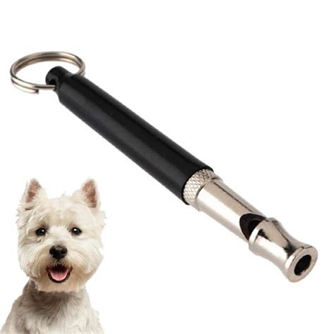 Lot de 2 à ultrasons pour chien, Dog Whistle, arrêter les aboiements et contrôler, en acier inoxydable et avec porte-clés, fréquence réglable individuellement pour commandes ….