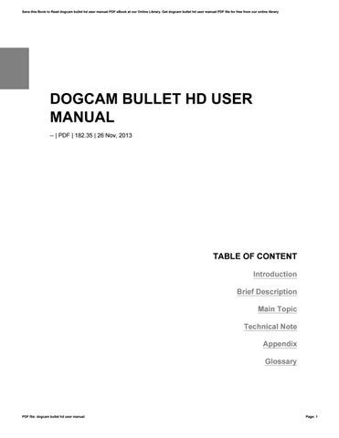 Dogcam bullet hd wide user manual. - Die schönsten dichtungen in frankfurter mundart.