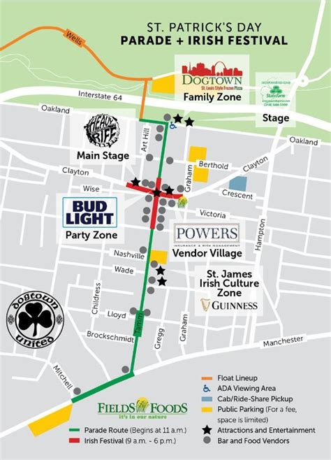 Dogtown St. Patrick's Day parade map and events