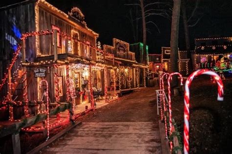 The replica old western town of Dogwood Pass, located in southeastern Ohio, will be welcoming guests to its holiday lights show through the end of December.. 
