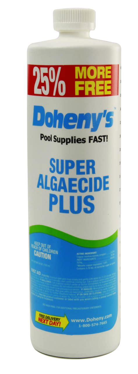 Dohenys - Doheny’s Algaecide 60 –Effective against all types of algae and safe for your pool fixtures, Doheny’s Algaecide 60 is our most popular and economic pool algaecide preventer. Use once a week to prevent algae growth. High doses even kill existing algae. Contains no metals so it won’t stain surfaces. Non-foaming. 
