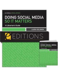 Doing social media so it matters a librarianaposs guide. - Middle school 5047 praxis study guide.