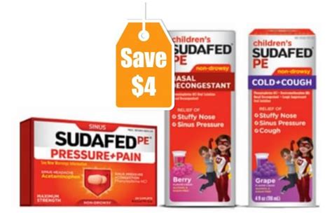 Compare to active ingredients of Sudafed PE® Sinus Pressure + Pain* Maximum Strength. Sinus Pressure & Pain. Acetaminophen • Pain Reliever/Fever Reducer Phenylephrine …. 