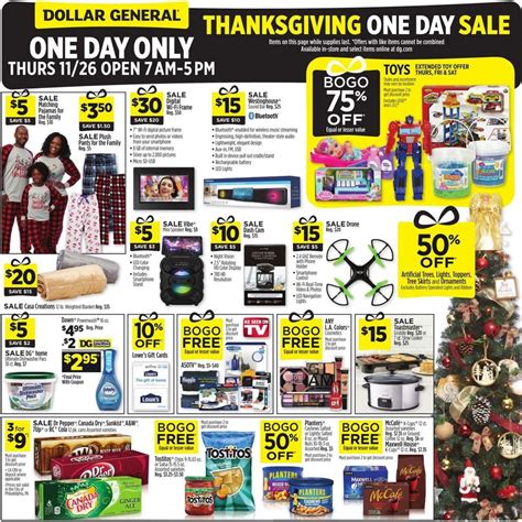 Dollar General is not always open every day for customers, though, Open it on some. So, ... Day Before Thanksgiving: Friday: Regular Hours Nov 23: Thanksgiving: Thursday: Open (7am to 10pm) Nov 24: Black Friday: Friday: Regular Hours …. 
