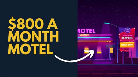 Dollar800 a month motel. Motels That Rent by the Week Near Me. The approximate cost of motels and hotels with weekly rate is $808 and $1,060 each. A normal Airbnb rental is about $200 each night, and the normal cost is about $265 each night, with spikes during top seasons. Indeed, even with a 20 percent rebate, you may get for long-term rentals, extended stay motels ... 