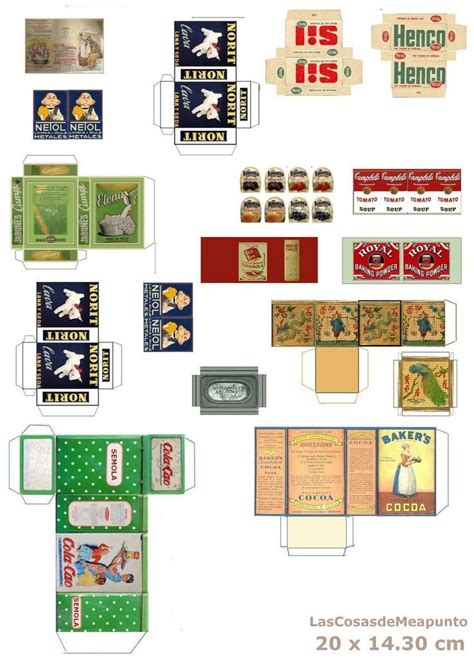 Dollhouse Miniature Printables Food Boxes Paper doll house, Doll