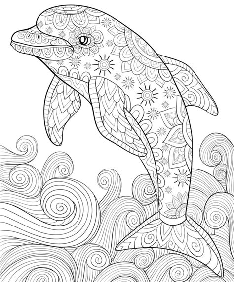 Dolphin Coloring Pages For Adults