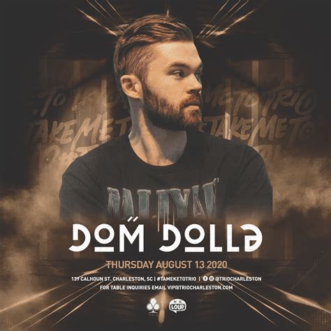 Dom dolla tour. Dom Dolla · Tour Dates & Tickets. Country. ̸ March 2024. Fri, 22 Mar. Lollapalooza Brasil. Above & Beyond, Beyond, Classmatic, Curol, Diplo, Dombresky, Dom Dolla, From … 