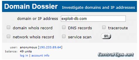 You may also check the reverse domain of your Network. In this case simply enter the network address eg. 194.209.14.0 (note the final 0). DNS Server: Enter the IP address of the primary DNS. Domain: DNS server: Note: To get correct results, allow zone transfers to the ip-address 164.128.36.54..