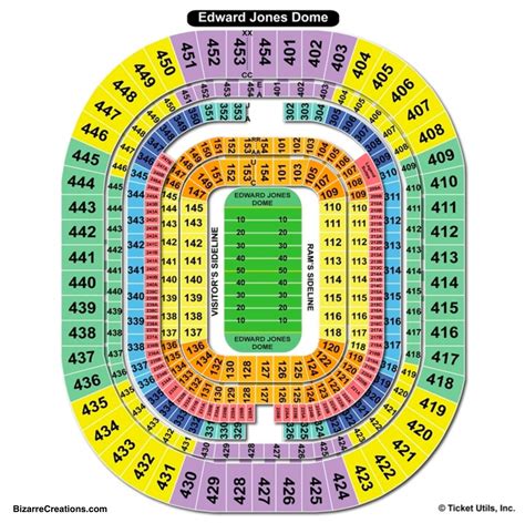 Dome At America's Center Detailed Seating Chart