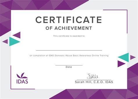 Domestic Abuse Basic Awareness Course Certificate IDAS Online