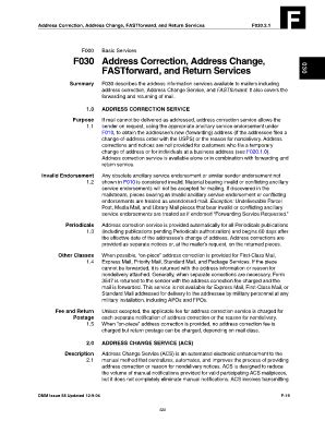 Domestic Mail Manual F030 Address Correction, Address Change ... - USPS