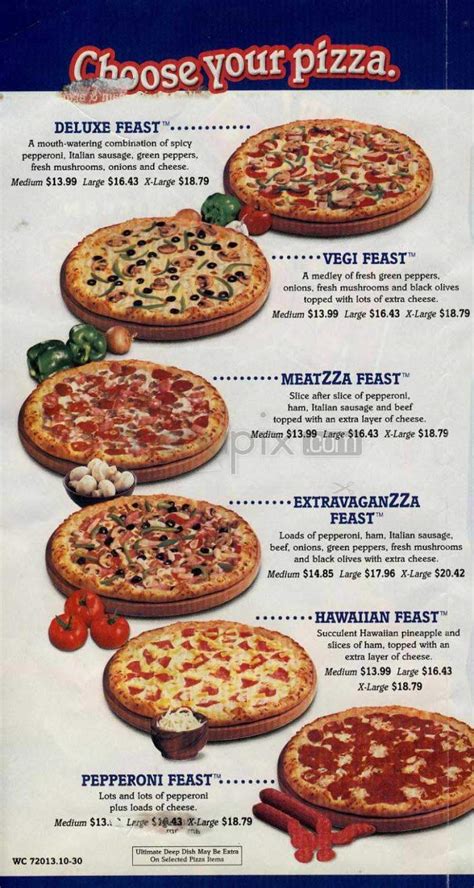 The latest Dominos menu prices in Canada. Cheese Pizza, Specialty