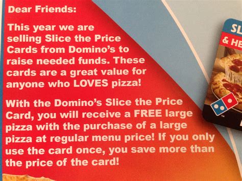 Domino S Slice The Price Card