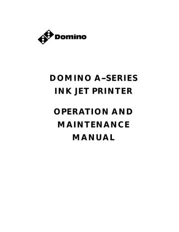 Domino a200 inkjet printer user manual. - Gardner denver 40 hp rotary screw manual.