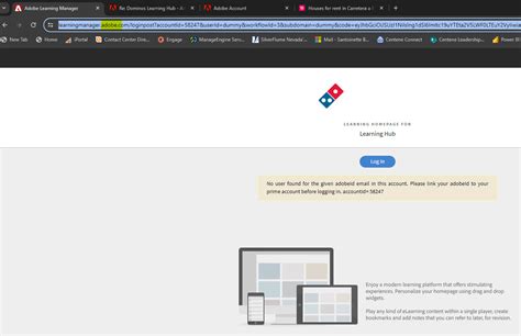 Dominos learning hub. how do i get in learninghub.dominos.com? it will always back me out after or even trying to login 