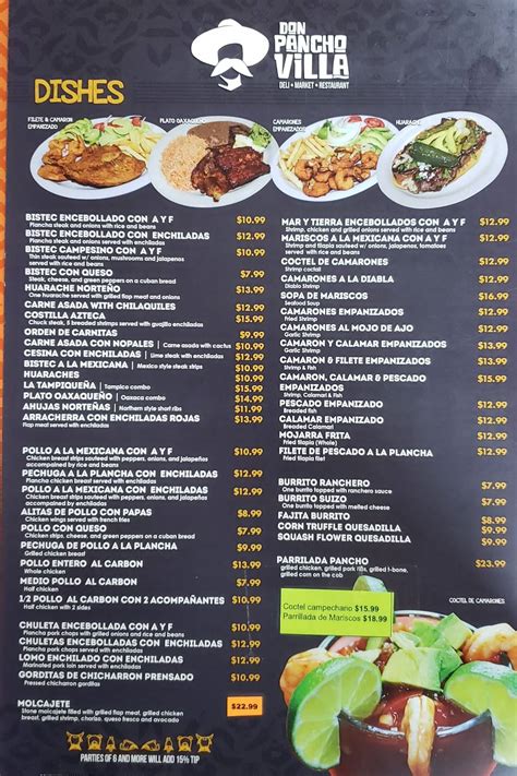 Don pancho villa menu. Pancho Villa Mexican Restaurant, Stafford, Virginia. 4,812 likes · 20 talking about this · 5,360 were here. "Pancho Villa Mexican Restaurant: Savoring 30 Years of Authentic Mexican Flavors" 