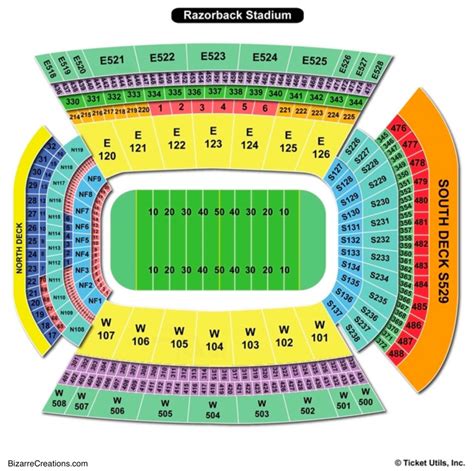 Donald W. Reynolds Razorback Stadium Seating Chart - Ticketluck