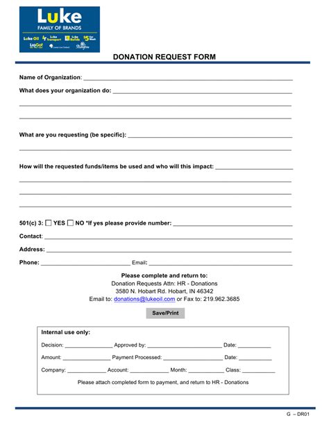 Donation Request Form Luke Download Fillable PDF Templateroller