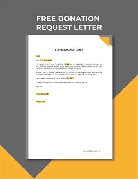 Donation request letter template word.  The letter should include Free sample donation requ...