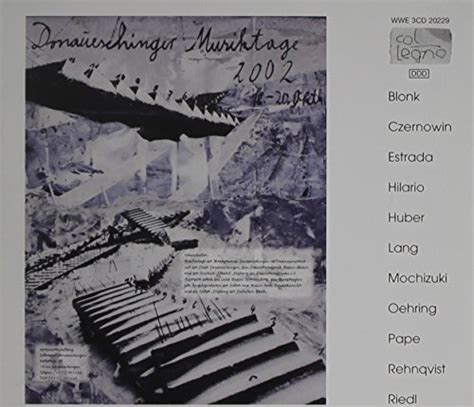 Donaueschinger musiktage, 2002: programm 18. - Meister des amsterdamer cabinets und sein verhältnis zu albrecht dürer ....