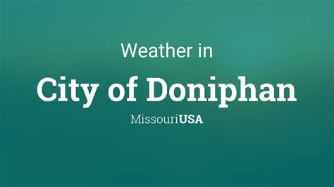 Doniphan Weather Forecasts. Weather Underground provides local & long-range weather forecasts, weatherreports, maps & tropical weather conditions for the Doniphan area.